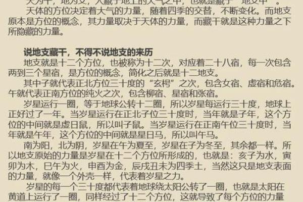 地支藏干速查表:轻松掌握八字命理核心要素 地支藏干速查表:轻松掌握八字命理核心要素