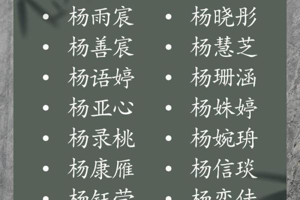 给姓杨的宝宝起名字的独特方法与建议