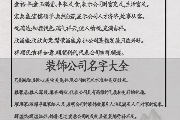 简约大气的三字装饰公司名字推荐
