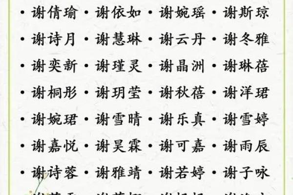 谢家鸡宝宝名字精选