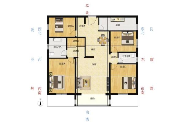 风水宝地,方正高层住宅户型,宜居首选 风水宝地,方正高层住宅户型,宜居首选