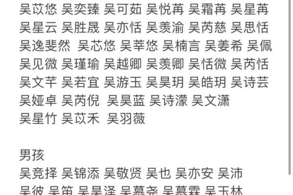 吴马宝宝名字灵感