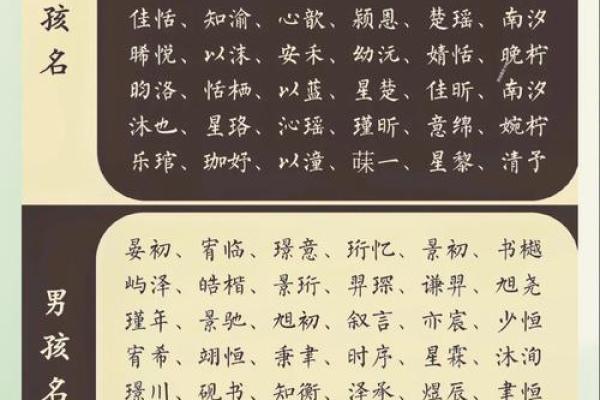 宝宝名字创意集锦