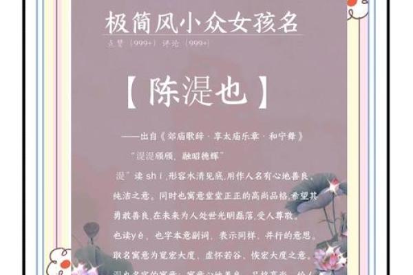 穿越时空：探寻小众女生名字背后的文化底蕴