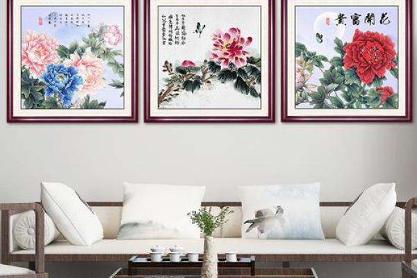 花开富贵，客厅风水挂花引领潮流