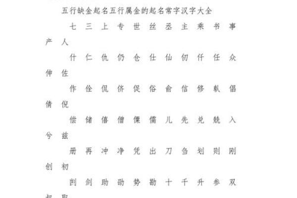 五行缺金命运调整与取名方法