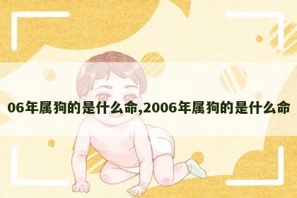 06年属狗的是什么命,2006年属狗的是什么命