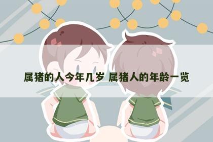 属猪的人今年几岁 属猪人的年龄一览