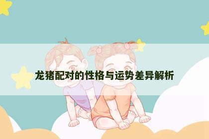 龙猪配对的性格与运势差异解析