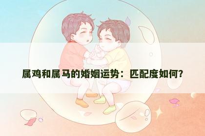 属鸡和属马的婚姻运势：匹配度如何？