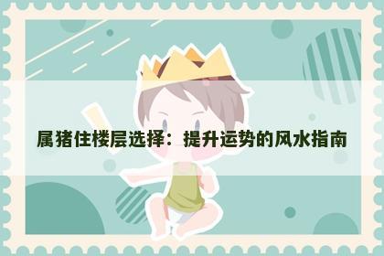 属猪住楼层选择：提升运势的风水指南