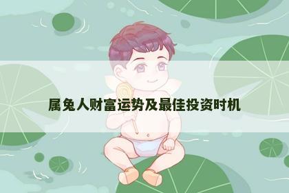 属兔人财富运势及最佳投资时机