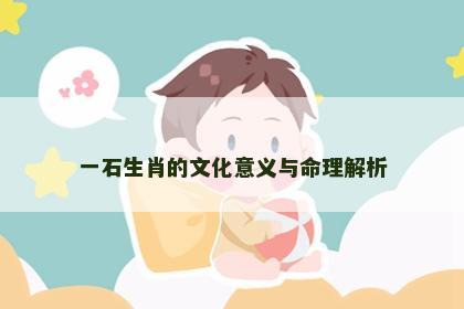 一石生肖的文化意义与命理解析