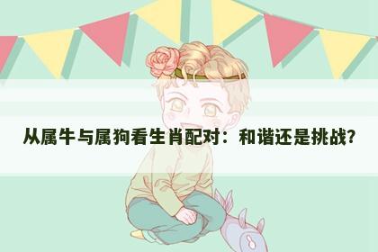 从属牛与属狗看生肖配对：和谐还是挑战？