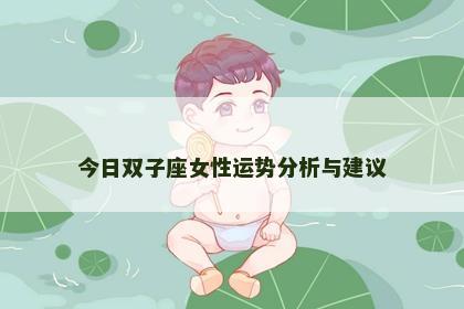 今日双子座女性运势分析与建议