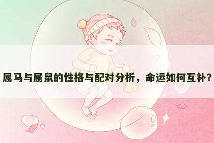 属马与属鼠的性格与配对分析，命运如何互补？