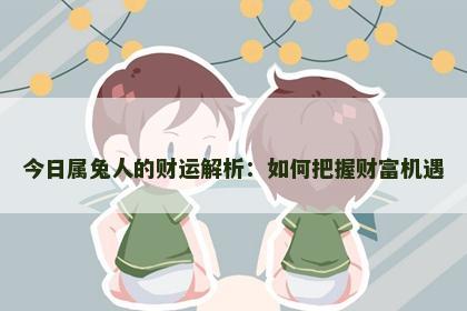今日属兔人的财运解析：如何把握财富机遇