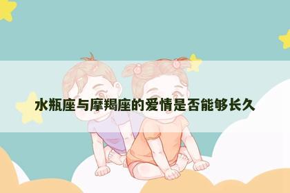 水瓶座与摩羯座的爱情是否能够长久