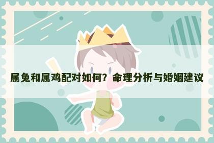 属兔和属鸡配对如何？命理分析与婚姻建议
