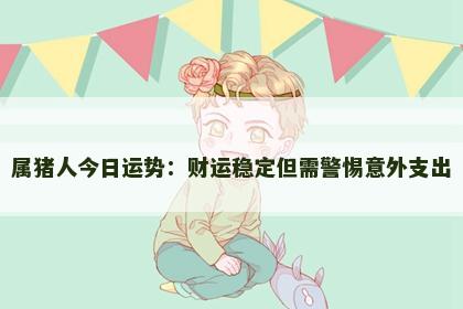 属猪人今日运势：财运稳定但需警惕意外支出