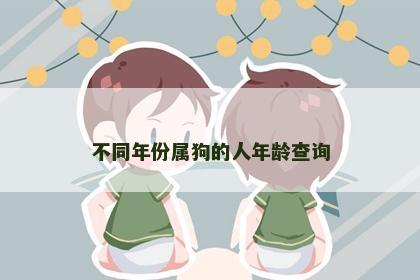 不同年份属狗的人年龄查询