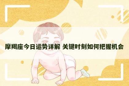 摩羯座今日运势详解 关键时刻如何把握机会